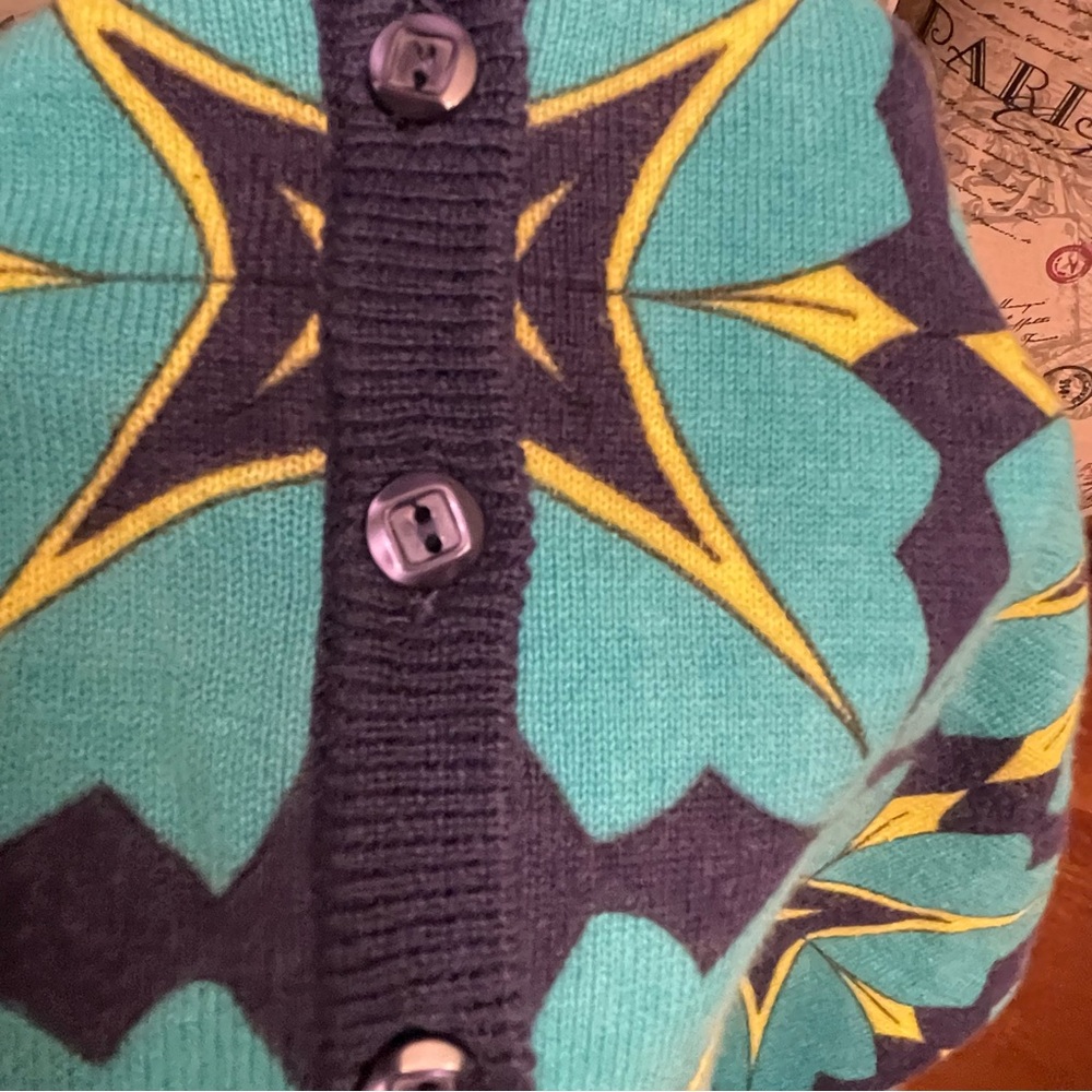 Tabitha Vibrant Teal and Navy Cardigan - Picture 5 of 9